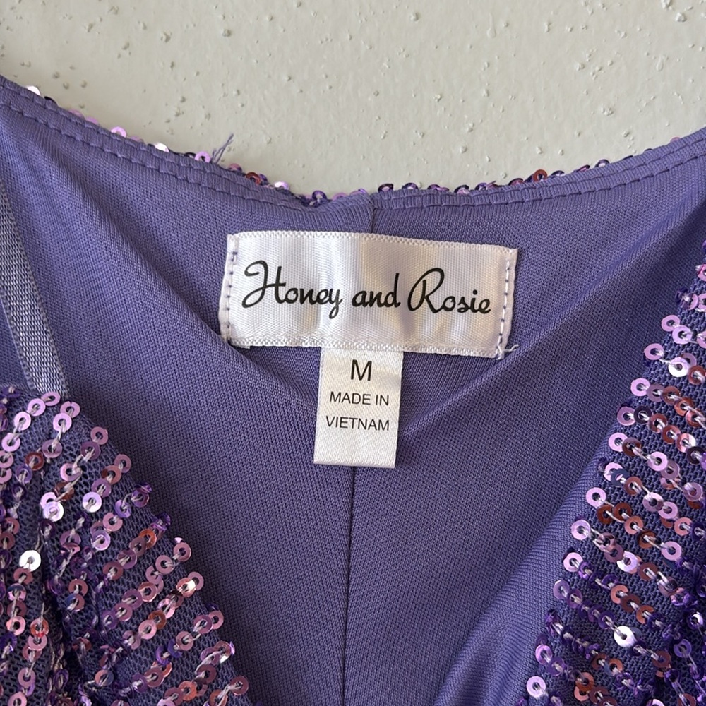 Purple Sequin Dress Size M - Picture 6 of 11